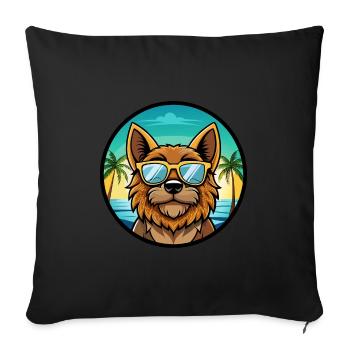 Griffon Bruxellois Dog Breed Cartoon Sunglasses - Sofa pillowcase 17,3'' x 17,3'' (45 x 45 cm) - black - Front