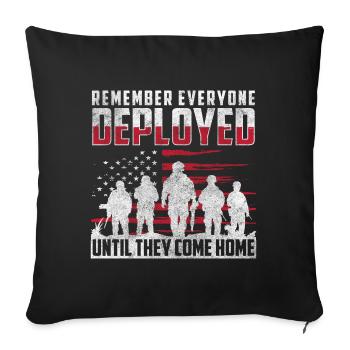Drapeau militaire Démonstration du service militaire - Housse de coussin décorative 45 x 45 cm - noir - Devant