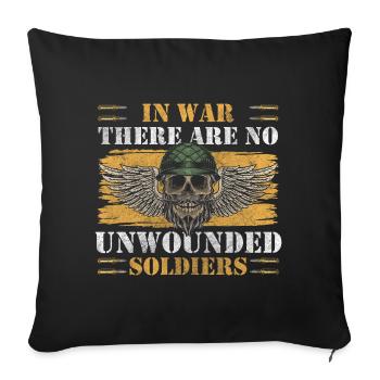 Combattant militaire Liberté Paix mondiale - Housse de coussin décorative 45 x 45 cm - noir - Devant
