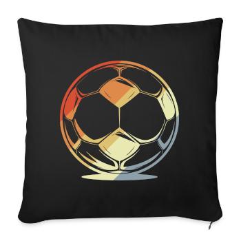 Football dans un style rétro - Housse de coussin décorative 45 x 45 cm - noir - Devant