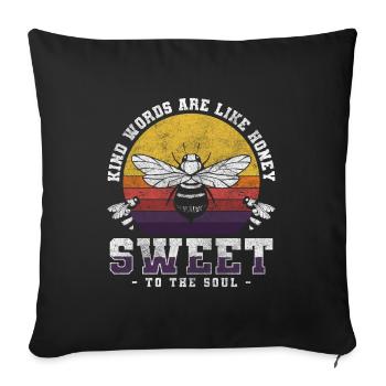 Bee Honeycomb Insect Beekeeper - Sofa pillowcase 17,3'' x 17,3'' (45 x 45 cm) - black - Front