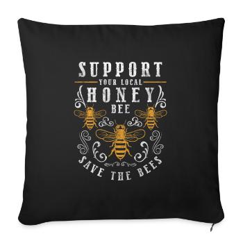 Bee Honeycomb Insect Bee - Sofa pillowcase 17,3'' x 17,3'' (45 x 45 cm) - black - Front