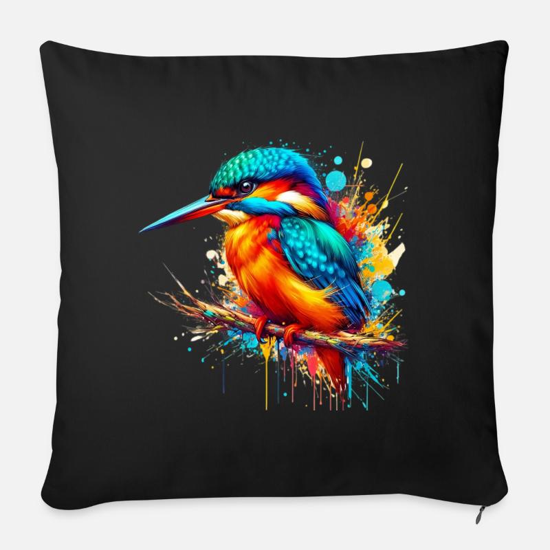 Eisvogel - Sofakissenbezug 45 x 45 cm - Schwarz