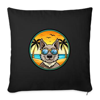 Mudi Hunderasse Cartoon Sonnenbrille Strand - Sofakissenbezug 45 x 45 cm - Schwarz - Vorne