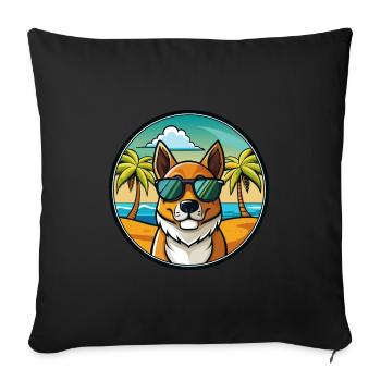 New Zealand Huntaway Dog Breed Cartoon Sunglasses - Sofa pillowcase 17,3'' x 17,3'' (45 x 45 cm) - black - Front