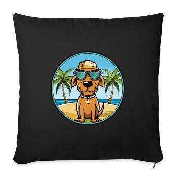 Polnische Jagdhund Hund Rasse Cartoon Sonnenbrille - Sofakissenbezug 45 x 45 cm - Schwarz - Vorne