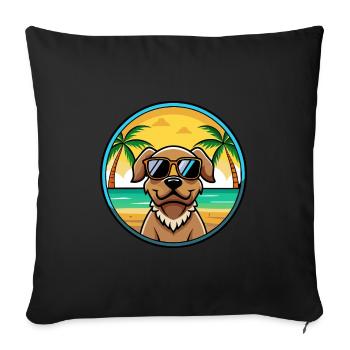 Pudelpointer Hunderasse Cartoon Sonnenbrille Strand - Sofakissenbezug 45 x 45 cm - Schwarz - Vorne