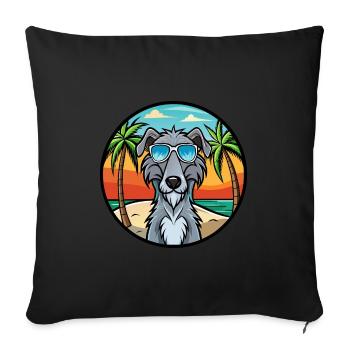 Scottish Deerhound Dog Breed Cartoon Sunglasses - Sofa pillowcase 17,3'' x 17,3'' (45 x 45 cm) - black - Front