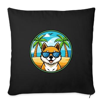 Shikoku Dog Breed Cartoon Sunglasses Beach - Sofa pillowcase 17,3'' x 17,3'' (45 x 45 cm) - black - Front