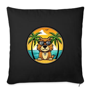 Smaland Hound Chien Race Dessin Animé Lunettes De Soleil Plage - Housse de coussin décorative 45 x 45 cm - noir - Devant