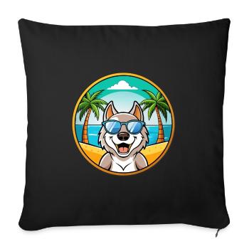 Slovak Cuvac Dog Breed Cartoon Sunglasses Beach - Sofa pillowcase 17,3'' x 17,3'' (45 x 45 cm) - black - Front