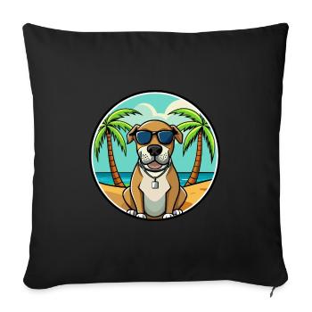 Spanish Mastiff Dog Breed Cartoon Sunglasses Beach - Sofa pillowcase 17,3'' x 17,3'' (45 x 45 cm) - black - Front