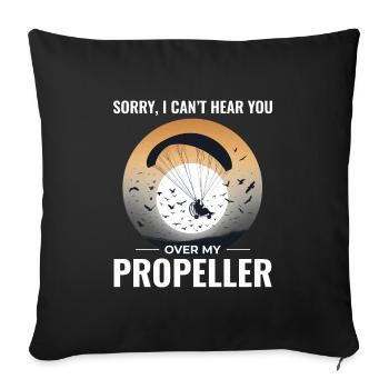 Paramotor Pilot Paramotoring Powered Paraglider - Sofa pillowcase 17,3'' x 17,3'' (45 x 45 cm) - black - Front