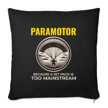 Paramotor Pilot Paramotoring Powered Paraglider - Sofa pillowcase 17,3'' x 17,3'' (45 x 45 cm) - black - Front