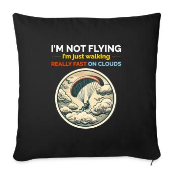 Paramotor Pilot Paramotoring Powered Paraglider - Sofa pillowcase 17,3'' x 17,3'' (45 x 45 cm) - black - Front
