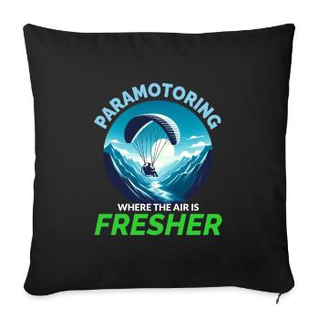 Paramotor Pilot Paramotoring Powered Paraglider - Sofa pillowcase 17,3'' x 17,3'' (45 x 45 cm) - black - Front