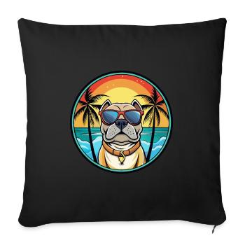Alpine Mastiff Dog Breed Cartoon Sunglasses Beach - Sofa pillowcase 17,3'' x 17,3'' (45 x 45 cm) - black - Front