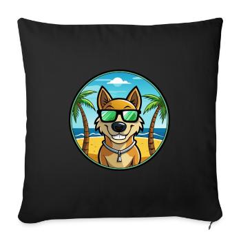 Alano Espanol Dog Breed Cartoon Sunglasses Beach - Sofa pillowcase 17,3'' x 17,3'' (45 x 45 cm) - black - Front