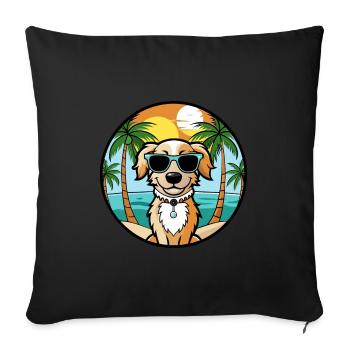 Alpine Spaniel Dog Breed Cartoon Sunglasses Beach - Sofa pillowcase 17,3'' x 17,3'' (45 x 45 cm) - black - Front