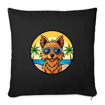 Australian Terrier Dog Breed Cartoon Sunglasses - Sofa pillowcase 17,3'' x 17,3'' (45 x 45 cm) - black - Front