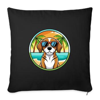 Beagle Harrier Dog Breed Cartoon Sunglasses Beach - Sofa pillowcase 17,3'' x 17,3'' (45 x 45 cm) - black - Front