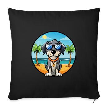 Bluetick Coonhound Dog Breed Cartoon Sunglasses - Sofa pillowcase 17,3'' x 17,3'' (45 x 45 cm) - black - Front