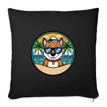 Cao De Seo Miguel Dog Breed Cartoon Beach - Sofa pillowcase 17,3'' x 17,3'' (45 x 45 cm) - black - Front