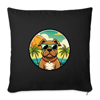 Boerboel Dog Breed Cartoon Sunglasses Beach - Sofa pillowcase 17,3'' x 17,3'' (45 x 45 cm) - black - Front