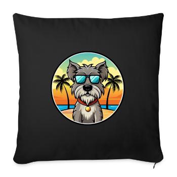 Bouvier Des Flandres Hunderasse Cartoon Sonnenbrille - Sofakissenbezug 45 x 45 cm - Schwarz - Vorne