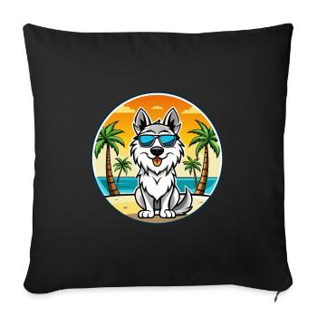 Carpathian Shepherd Dog Breed Cartoon Sunglasses - Sofa pillowcase 17,3'' x 17,3'' (45 x 45 cm) - black - Front