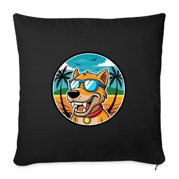 Bruno Jura Chien Chien Race Dessin Animé Lunettes De Soleil Plage - Housse de coussin décorative 45 x 45 cm - noir - Devant