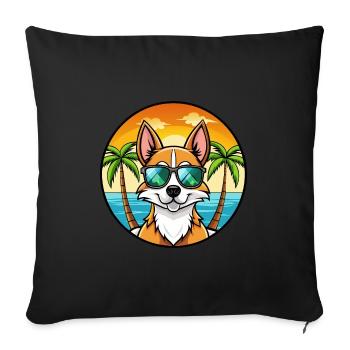 Chilean Fox Terrier Dog Breed Cartoon Sunglasses - Sofa pillowcase 17,3'' x 17,3'' (45 x 45 cm) - black - Front