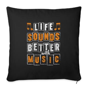 Music Band Musical Orchestra - Sofa pillowcase 17,3'' x 17,3'' (45 x 45 cm) - black - Front