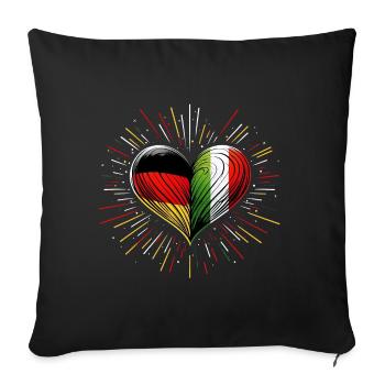 Germany Loves Italy, German Italian Friendship - Sofa pillowcase 17,3'' x 17,3'' (45 x 45 cm) - black - Front