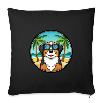 Grand Bouvier Suisse Race Cartoon Beach - Housse de coussin décorative 45 x 45 cm - noir - Devant