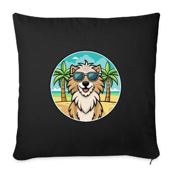 Kuchi Afghan Shepard Dog Breed Cartoon Sunglasses - Sofa pillowcase 17,3'' x 17,3'' (45 x 45 cm) - black - Front