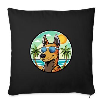 Manchester Terrier Dog Breed Cartoon Sunglasses - Sofa pillowcase 17,3'' x 17,3'' (45 x 45 cm) - black - Front