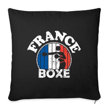 Boxe - France boxe - France - Equipe de boxe. - Housse de coussin décorative 45 x 45 cm - noir - Devant