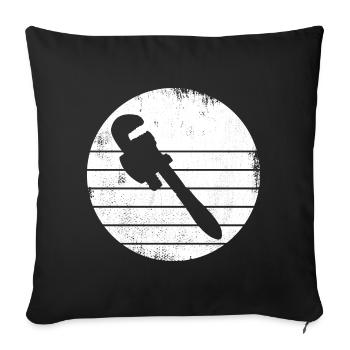 Dessin de clé à tube - Housse de coussin décorative 45 x 45 cm - noir - Devant