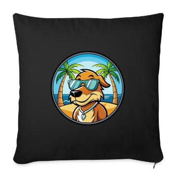 Poitevin Hound Dog Breed Cartoon Sunglasses Beach - Sofa pillowcase 17,3'' x 17,3'' (45 x 45 cm) - black - Front