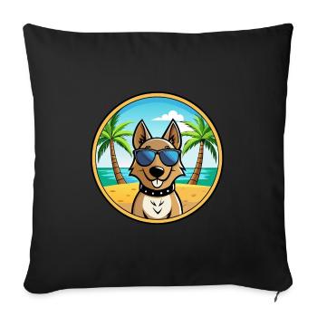 Swiss Laufhund Chien Race Dessin Animé Lunettes de Soleil Plage - Housse de coussin décorative 45 x 45 cm - noir - Devant