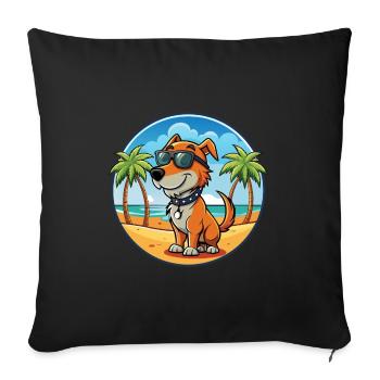 Polnische Jagdhund Hund Rasse Cartoon Sonnenbrille - Sofakissenbezug 45 x 45 cm - Schwarz - Vorne