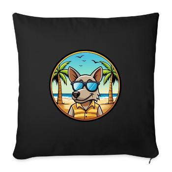Ratonero Valenciano Lunettes de soleil de dessin animé de race de chien - Housse de coussin décorative 45 x 45 cm - noir - Devant