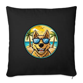 Sapsali Dog Breed Cartoon Sunglasses Beach - Sofa pillowcase 17,3'' x 17,3'' (45 x 45 cm) - black - Front