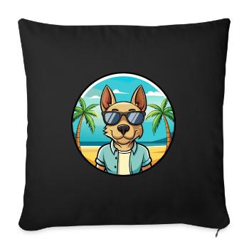 Thai Ridgeback Dog Breed Cartoon Sunglasses Beach - Sofa pillowcase 17,3'' x 17,3'' (45 x 45 cm) - black - Front