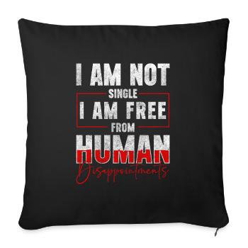 Relation célibataire humain - Housse de coussin décorative 45 x 45 cm - noir - Devant