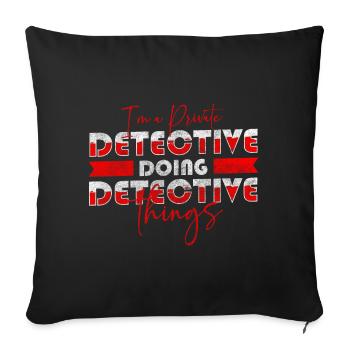 Snoopers investigate secret agent - Sofa pillowcase 17,3'' x 17,3'' (45 x 45 cm) - black - Front