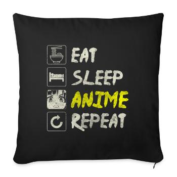 Manga Asia Senpai Sweet - Sofa pillowcase 17,3'' x 17,3'' (45 x 45 cm) - black - Front