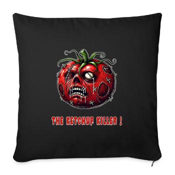 Le tueur au ketchup - Housse de coussin décorative 45 x 45 cm - noir - Devant