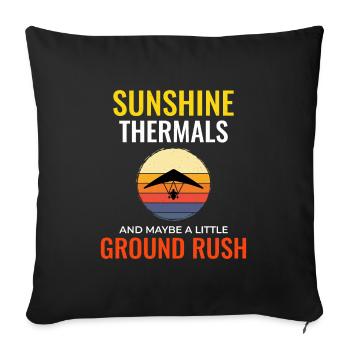 Hang Gliding Air Sports Adventure Soaring Pilot - Sofa pillowcase 17,3'' x 17,3'' (45 x 45 cm) - black - Front